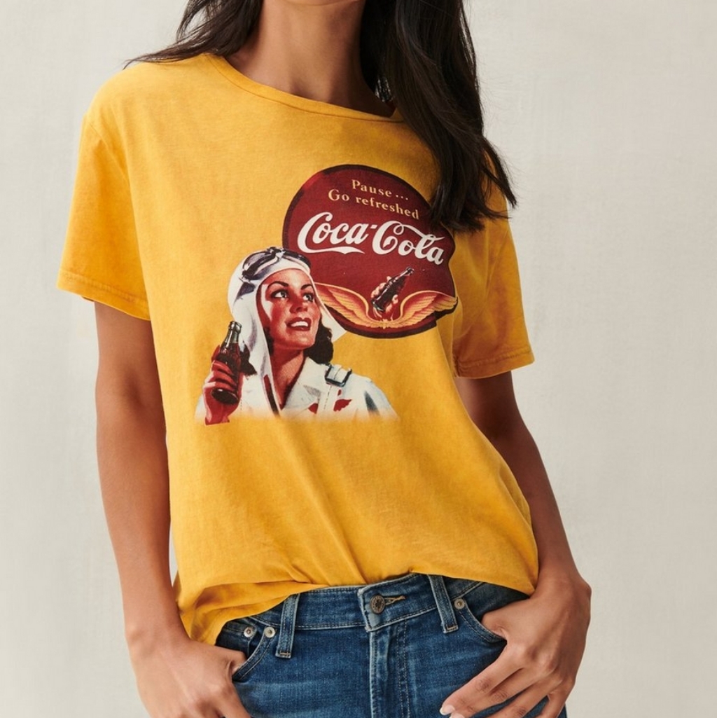 Lucky Brand CocaCola Aviation Graphic Tee